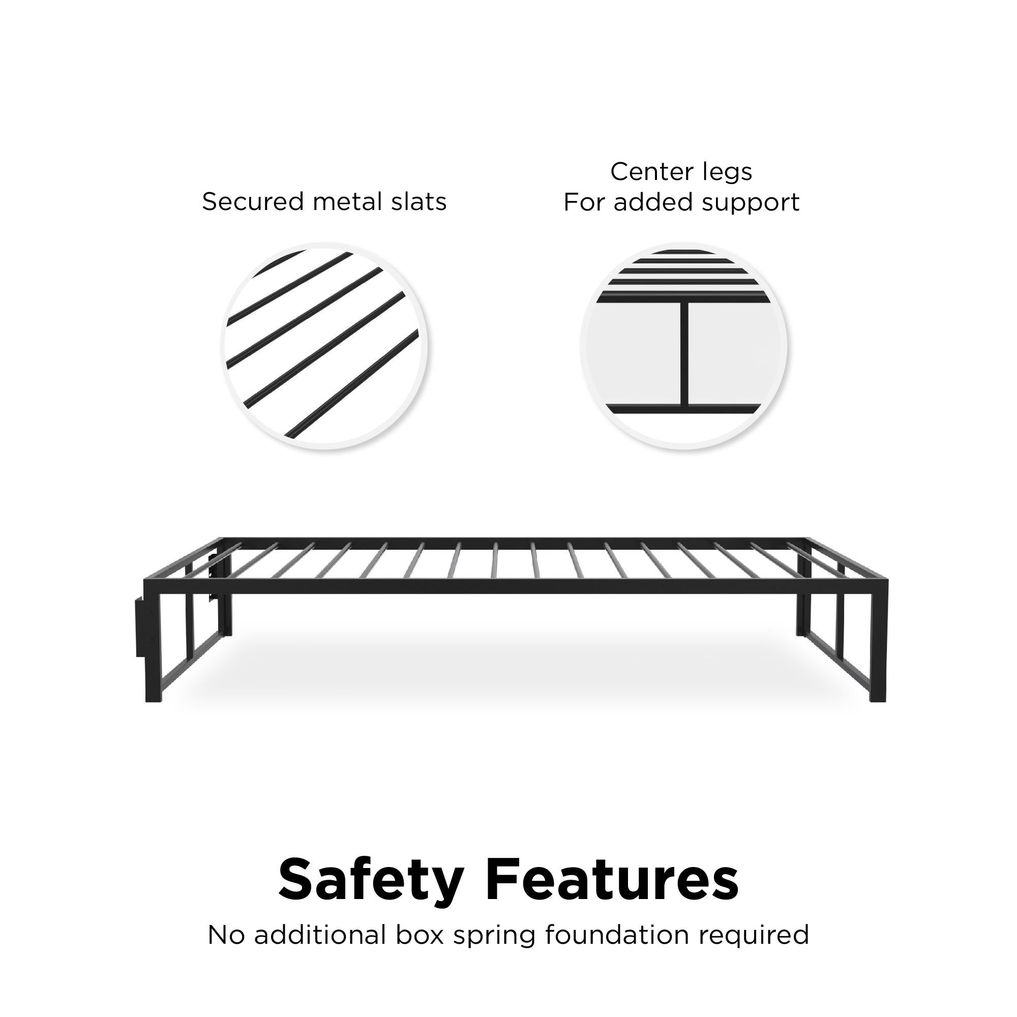 RealRooms Colten Universal Platform Bed - Black - Twin
