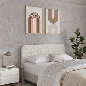 Better Homes & Gardens Juliet Full/Queen Boucle Headboard, Ivory - Ivory Boucle - Full/Queen