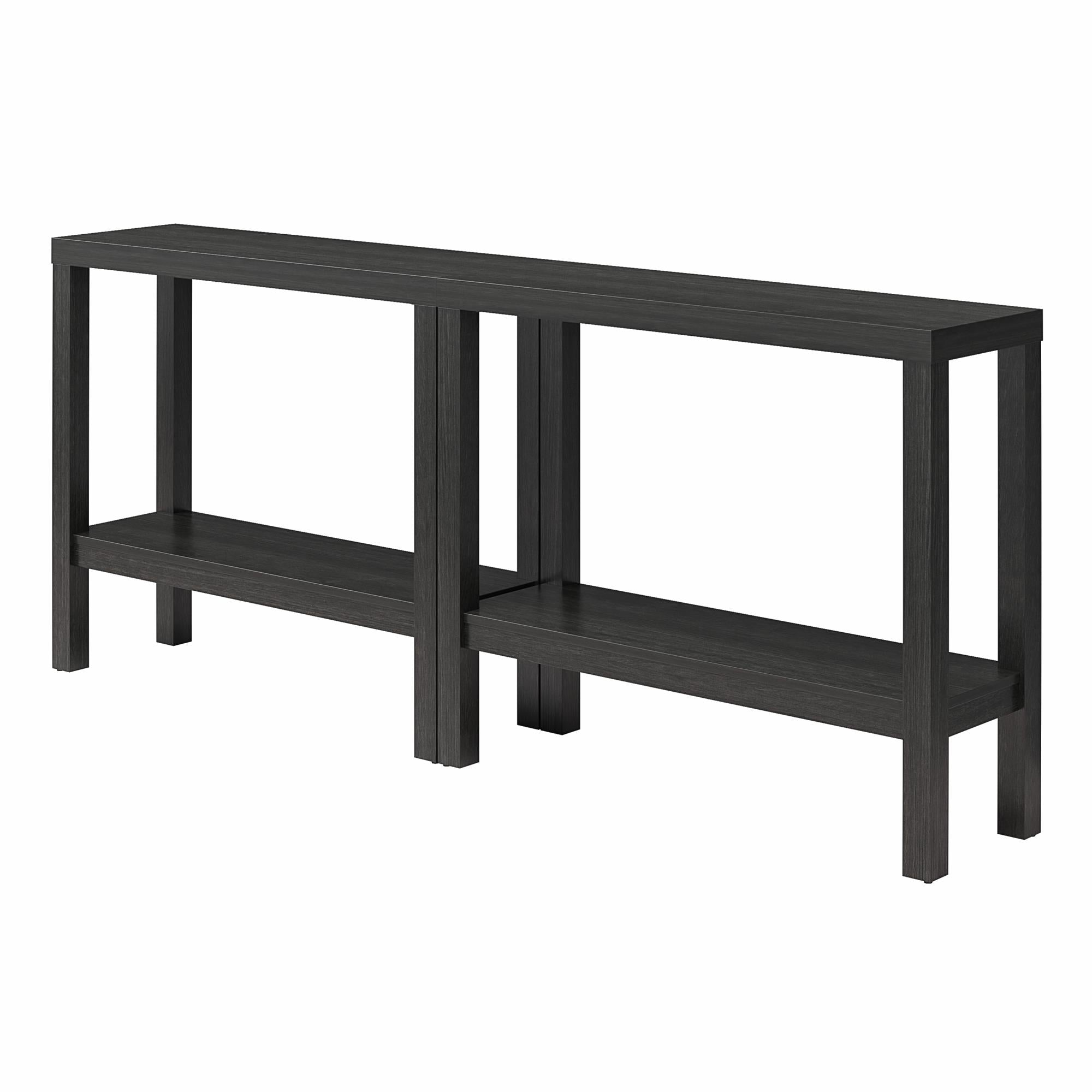 Ameriwood Home Parsons Wrap-Around Sofa Accent Tables Bundle - Set of Two - Black Oak