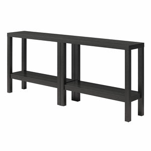 Ameriwood Home Parsons Wrap-Around Sofa Accent Tables Bundle - Set of Two - Black Oak