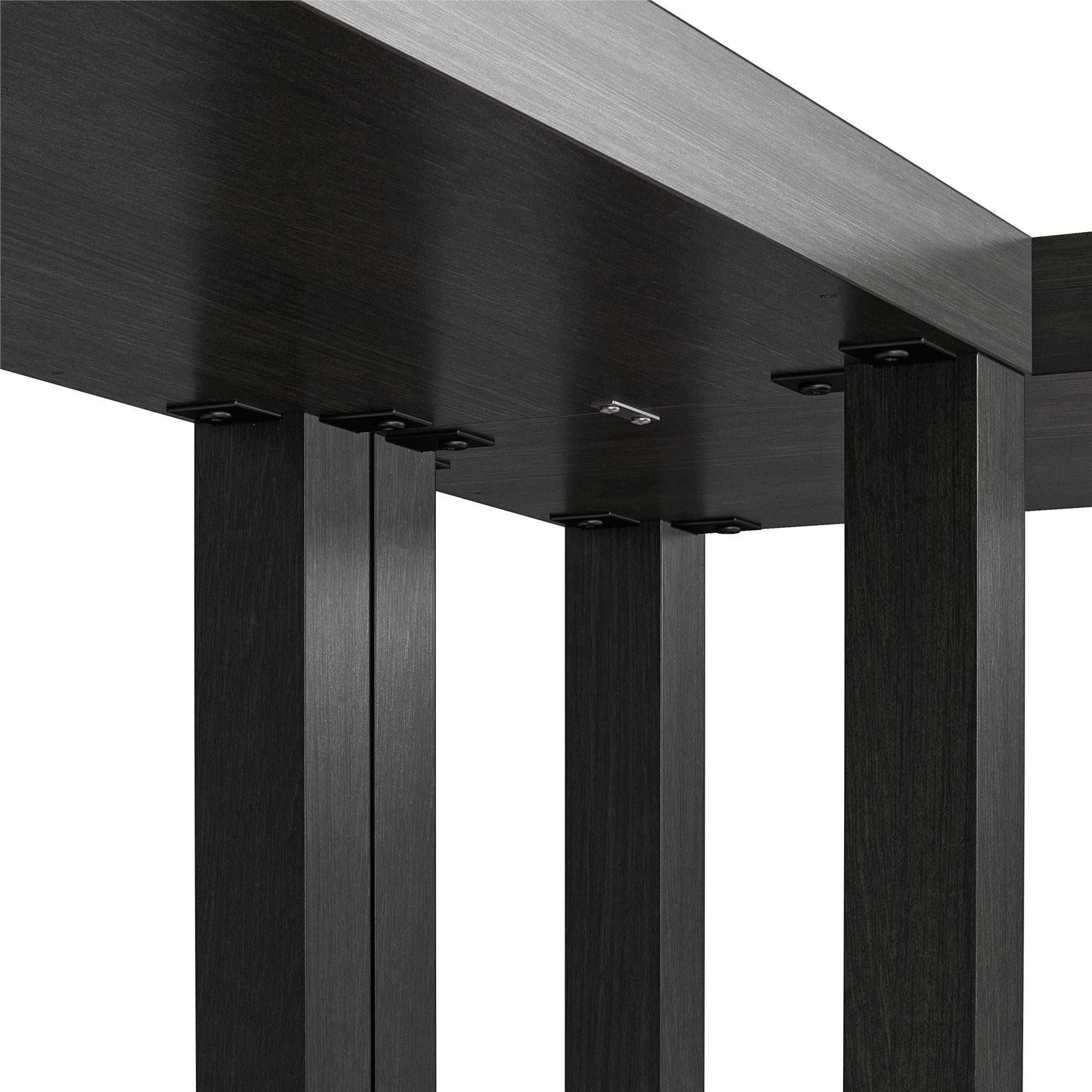 Ameriwood Home Parsons Wrap-Around Sofa Accent Tables Bundle - Set of Two - Black Oak