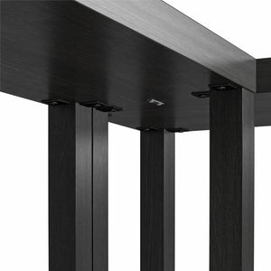 Ameriwood Home Parsons Wrap-Around Sofa Accent Tables Bundle - Set of Two - Black Oak