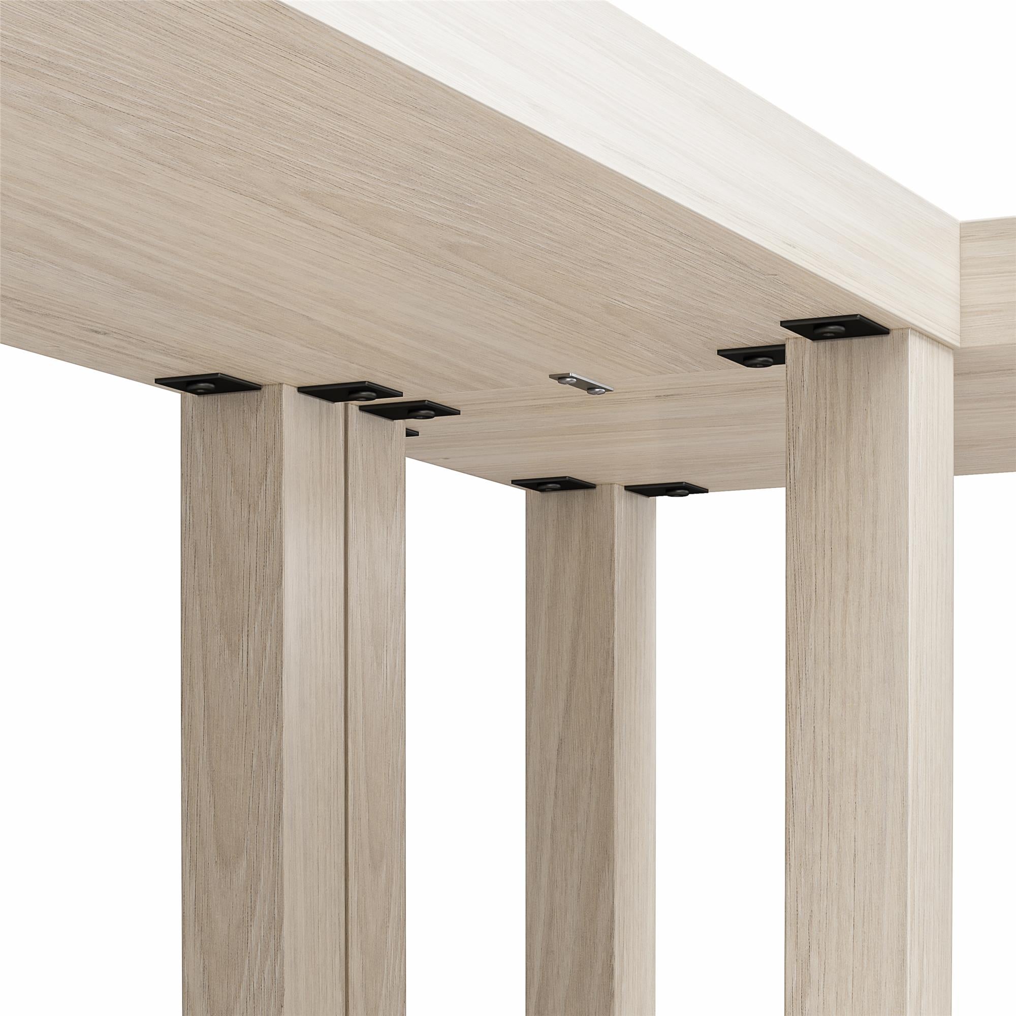 Ameriwood Home Parsons Wrap-Around Sofa Accent Tables Bundle - Set of Two - White Oak