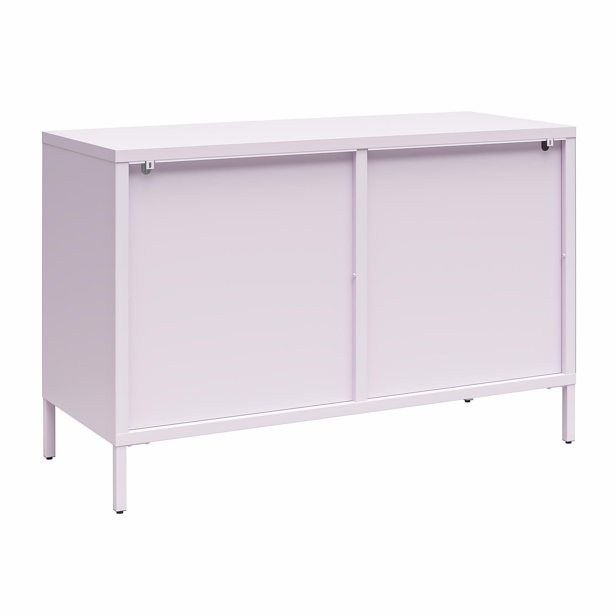 Mr. Kate Luna Wide 2-Door Accent Cabinet with Fluted Glass - Lilac Metal