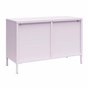 Mr. Kate Luna Wide 2-Door Accent Cabinet with Fluted Glass - Lilac Metal