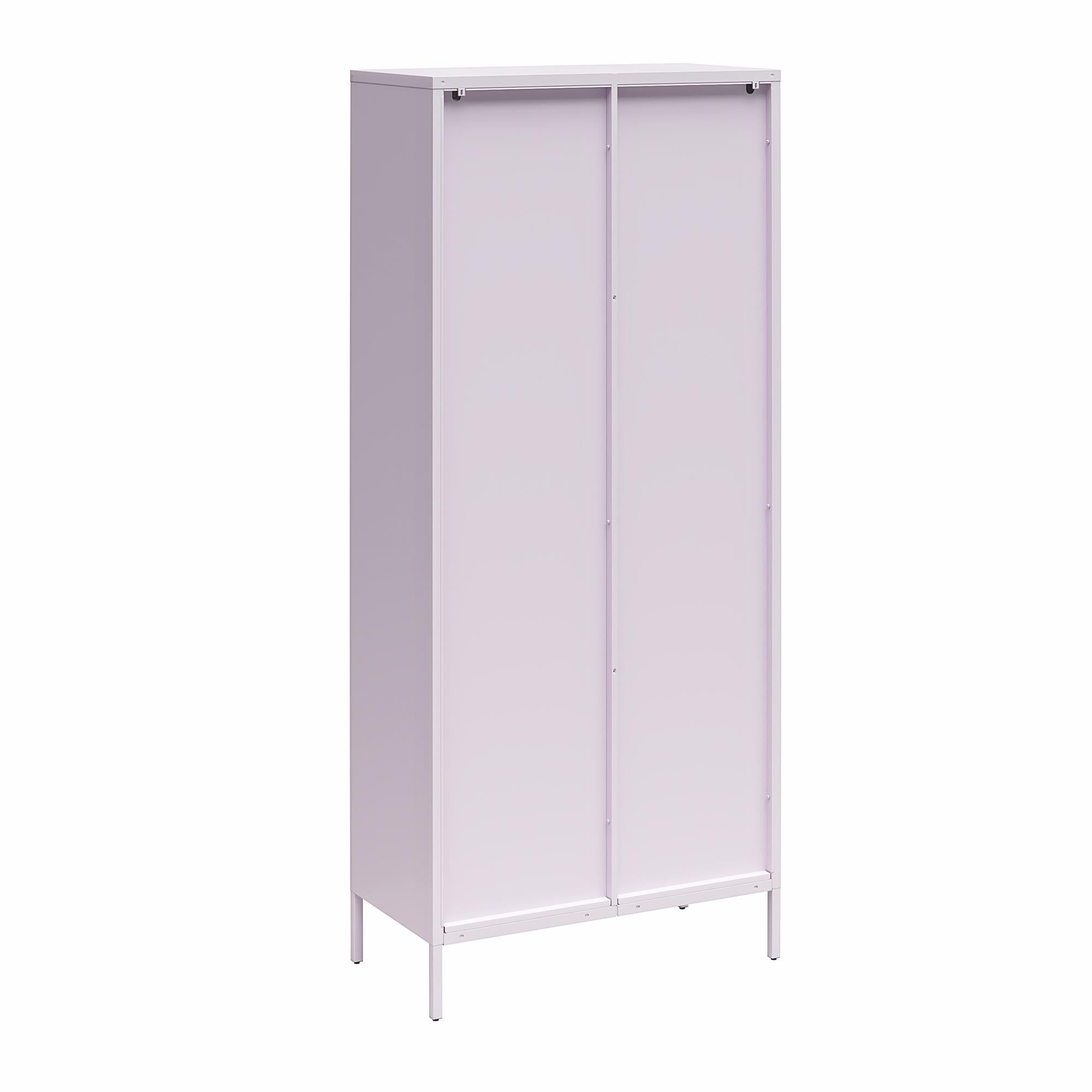 Mr. Kate Luna Tall 2-Door Accent Cabinet with Fluted Glass - Lilac Metal