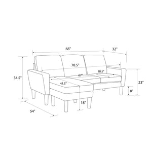 DHP Farnsworth Sectional Sofa - Blue