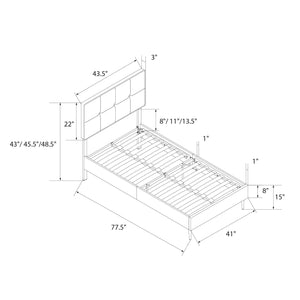 RealRooms Tyler Upholstered Bed - Blue - Twin