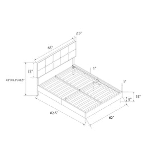 RealRooms Tyler Upholstered Bed - Dark Gray - Queen