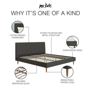 Mr. Kate Daphne Upholstered Bed - Dark Gray - King