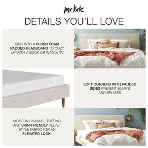 Mr. Kate Daphne Upholstered Bed - Ivory - King