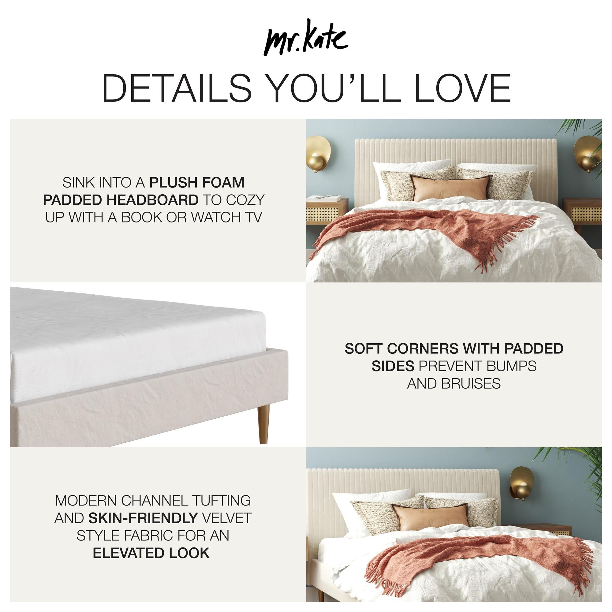 Mr. Kate Daphne Upholstered Bed - Ivory - Full