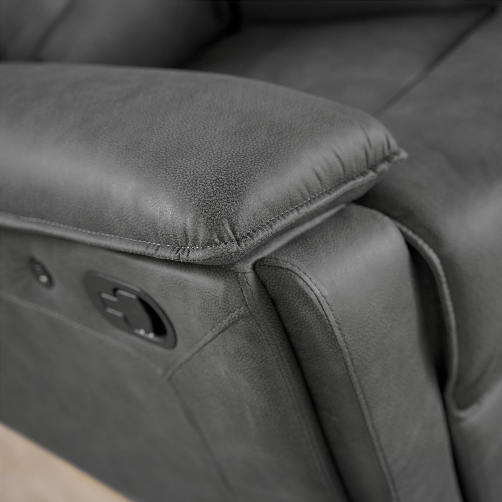 DHP Labatte Pushback Recliner with USB - Charcoal - 1-Seater