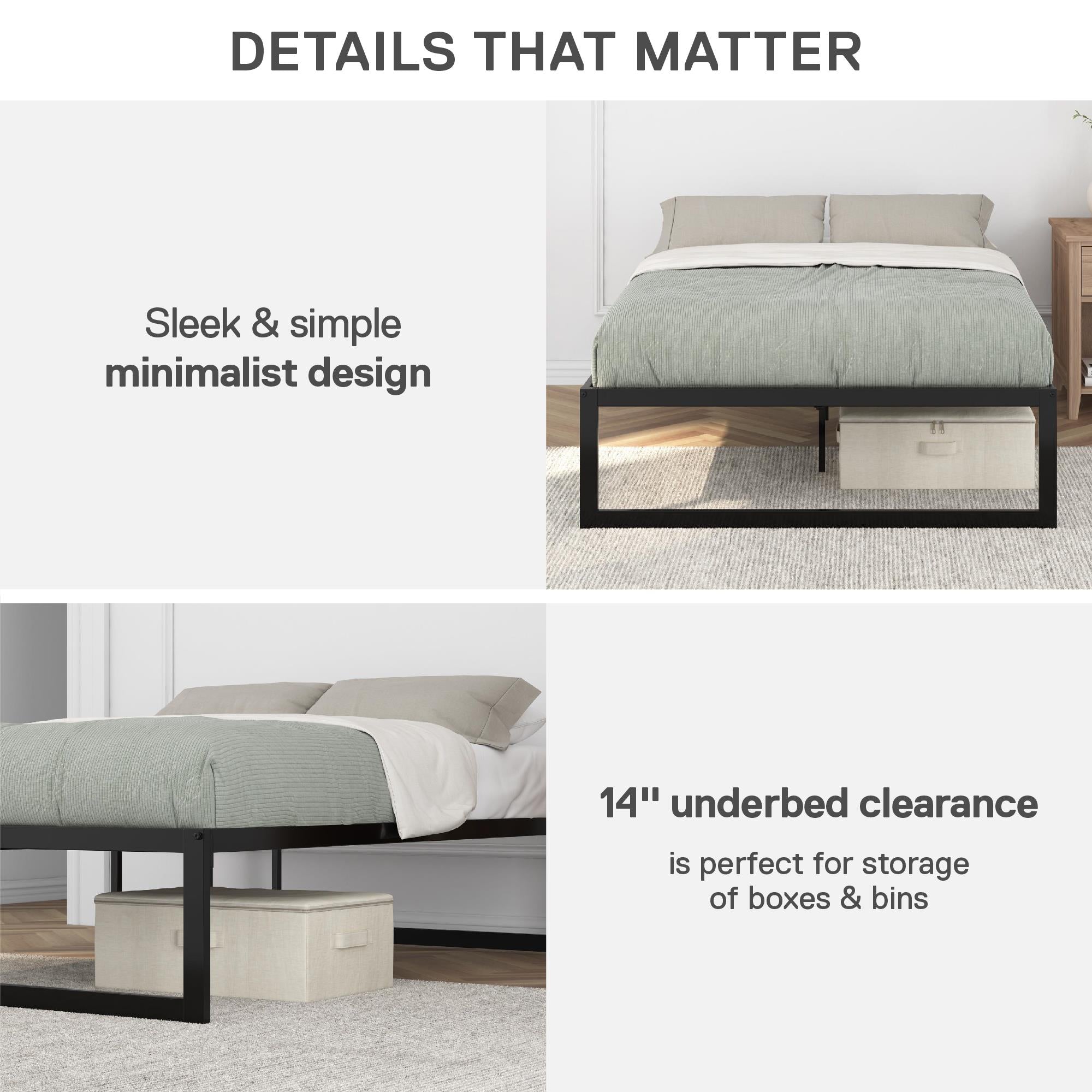 DHP Avey Modern Metal Platform Bed Frame - Black - Full