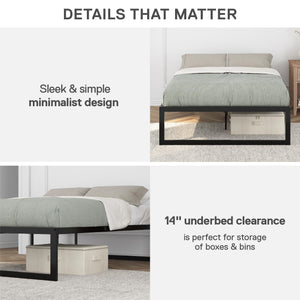 DHP Avey Modern Metal Platform Bed Frame - Black - Full