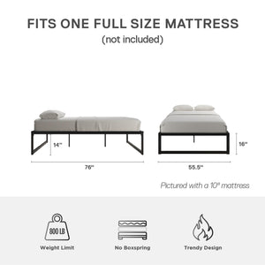 DHP Avey Modern Metal Platform Bed Frame - Black - Full