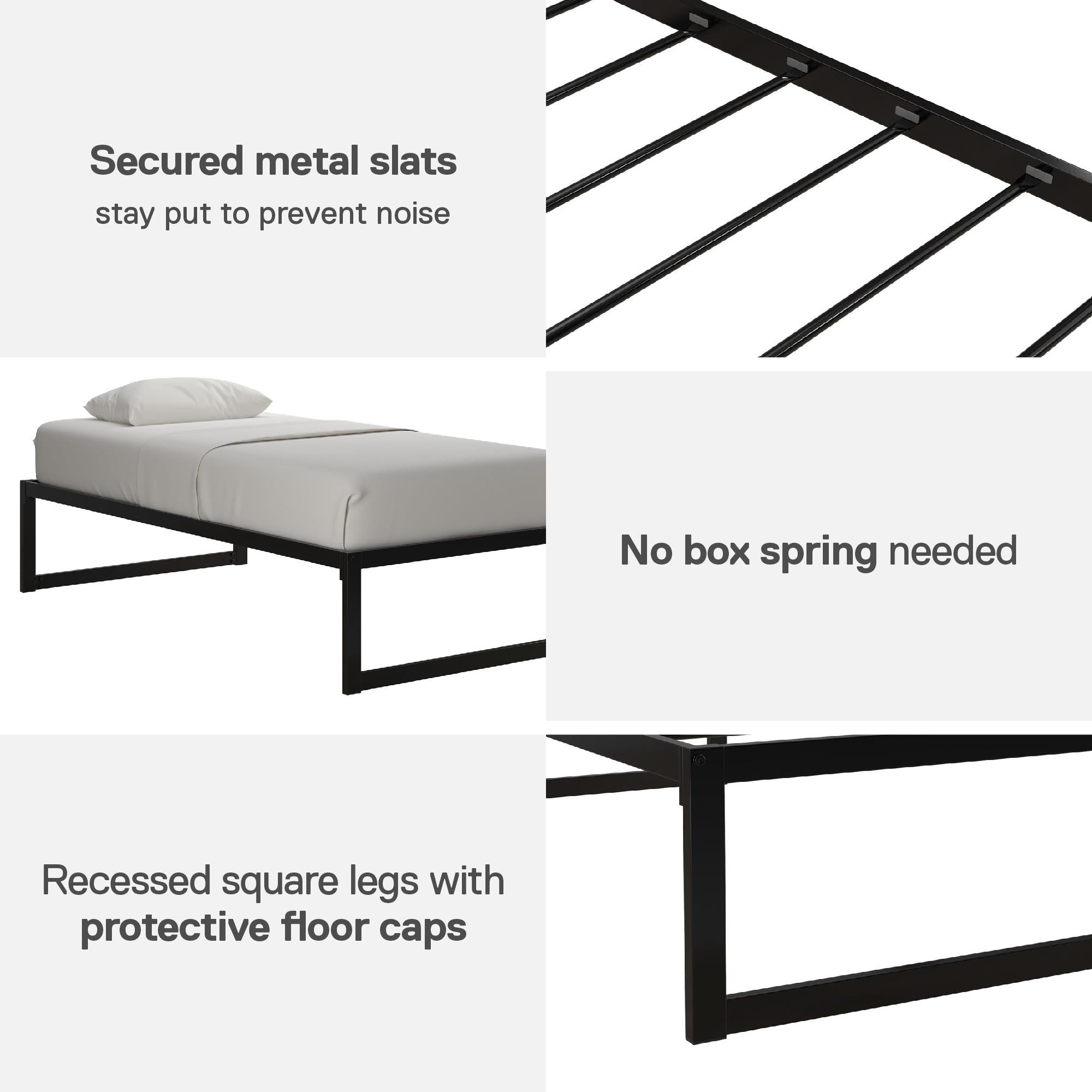 DHP Avey Modern Metal Platform Bed Frame - Black - Twin