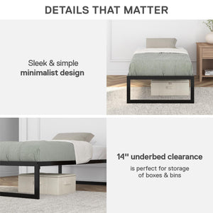 DHP Avey Modern Metal Platform Bed Frame - Black - Twin