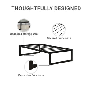 DHP Avey Modern Metal Platform Bed Frame - Black - Twin