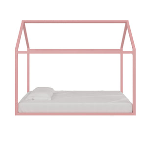 Max & Finn Skyler Metal House Bed - Blush - Twin