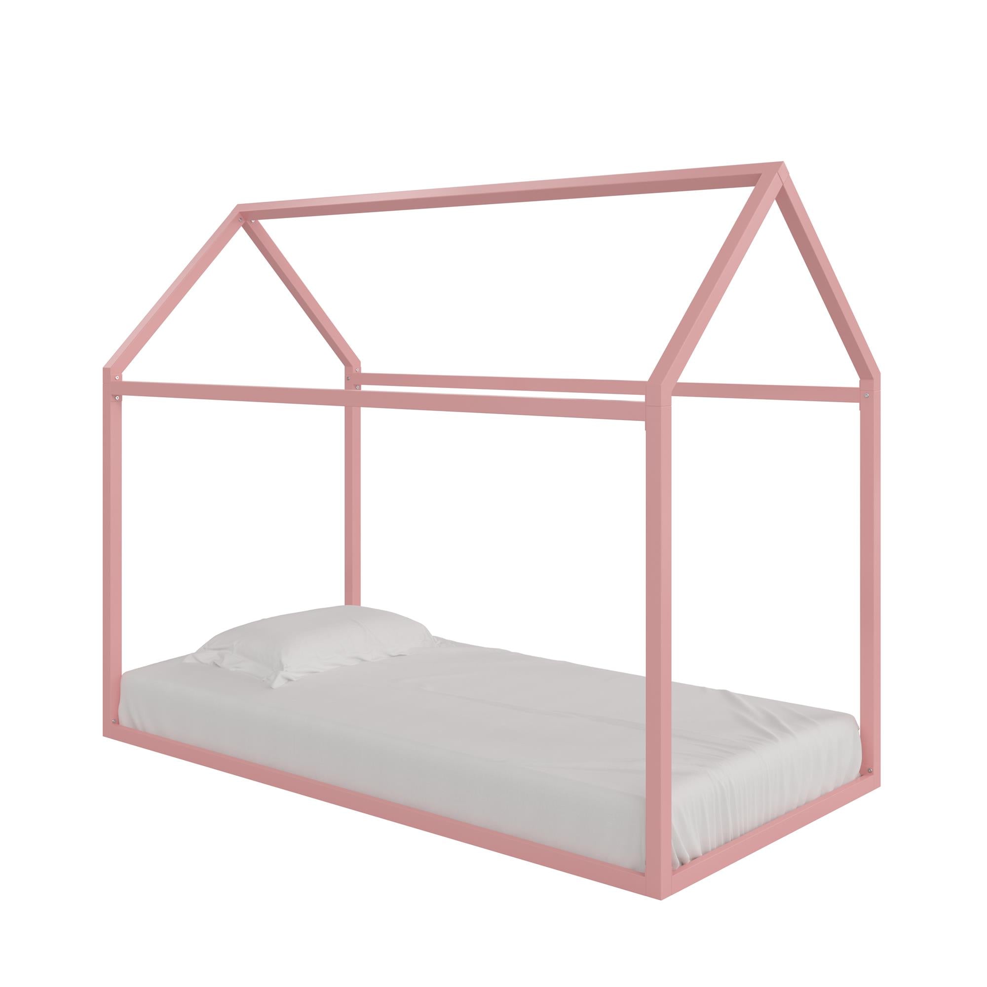 Max & Finn Skyler Metal House Bed - Blush - Twin