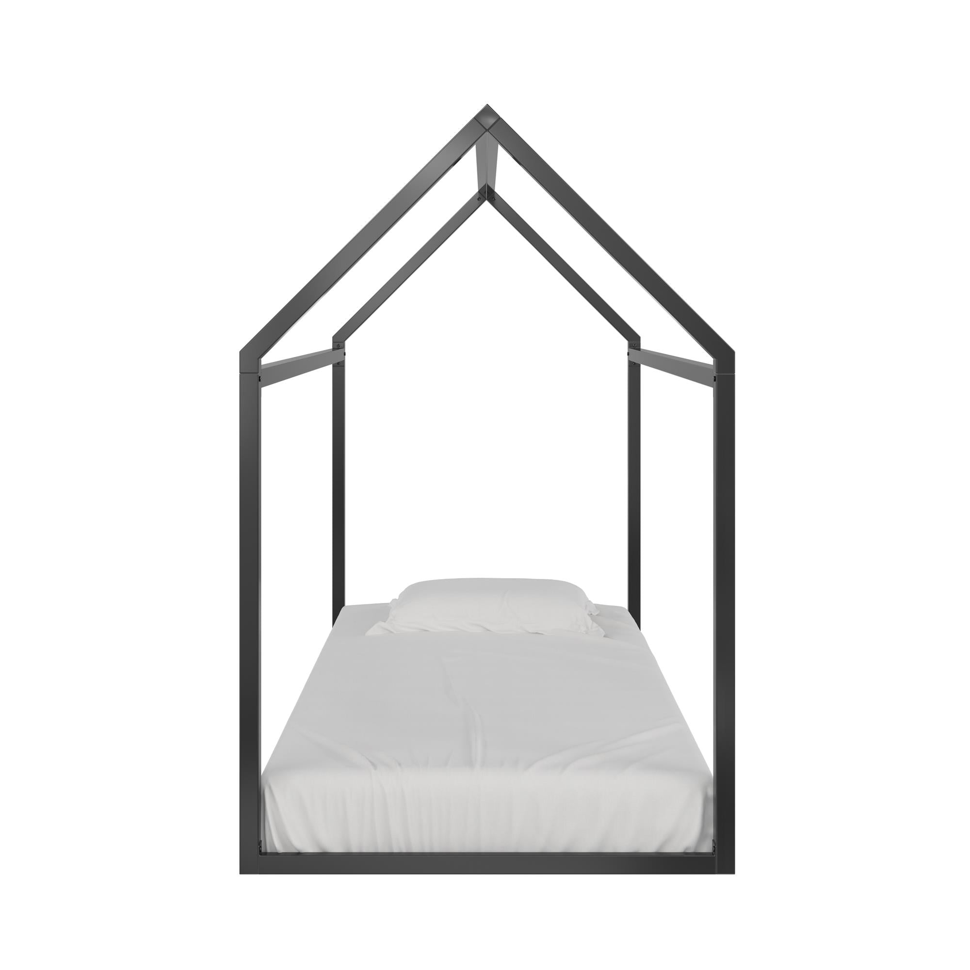 Max & Finn Skyler Metal House Bed - Black - Twin
