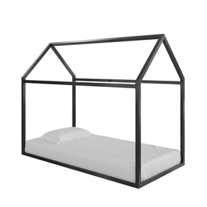 Max & Finn Skyler Metal House Bed - Black - Twin