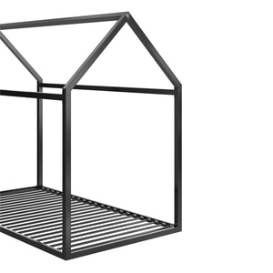 Max & Finn Skyler Metal House Bed - Black - Twin