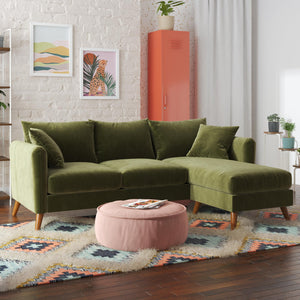 Novogratz Magnolia Reversible Sectional Sofa - Green