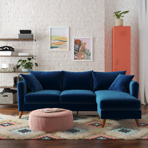 Novogratz Magnolia Reversible Sectional Sofa - Blue