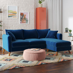 Novogratz Magnolia Reversible Sectional Sofa - Blue