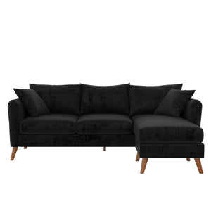Novogratz Magnolia Reversible Sectional Sofa - Black