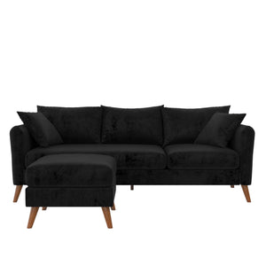 Novogratz Magnolia Reversible Sectional Sofa - Black