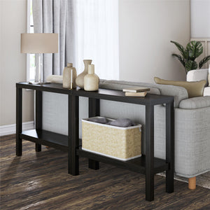 Ameriwood Home Parsons Wrap-Around Sofa Accent Tables Bundle - Set of Two - Espresso