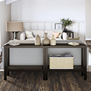 Ameriwood Home Parsons Wrap-Around Sofa Accent Tables Bundle - Set of Two - Espresso