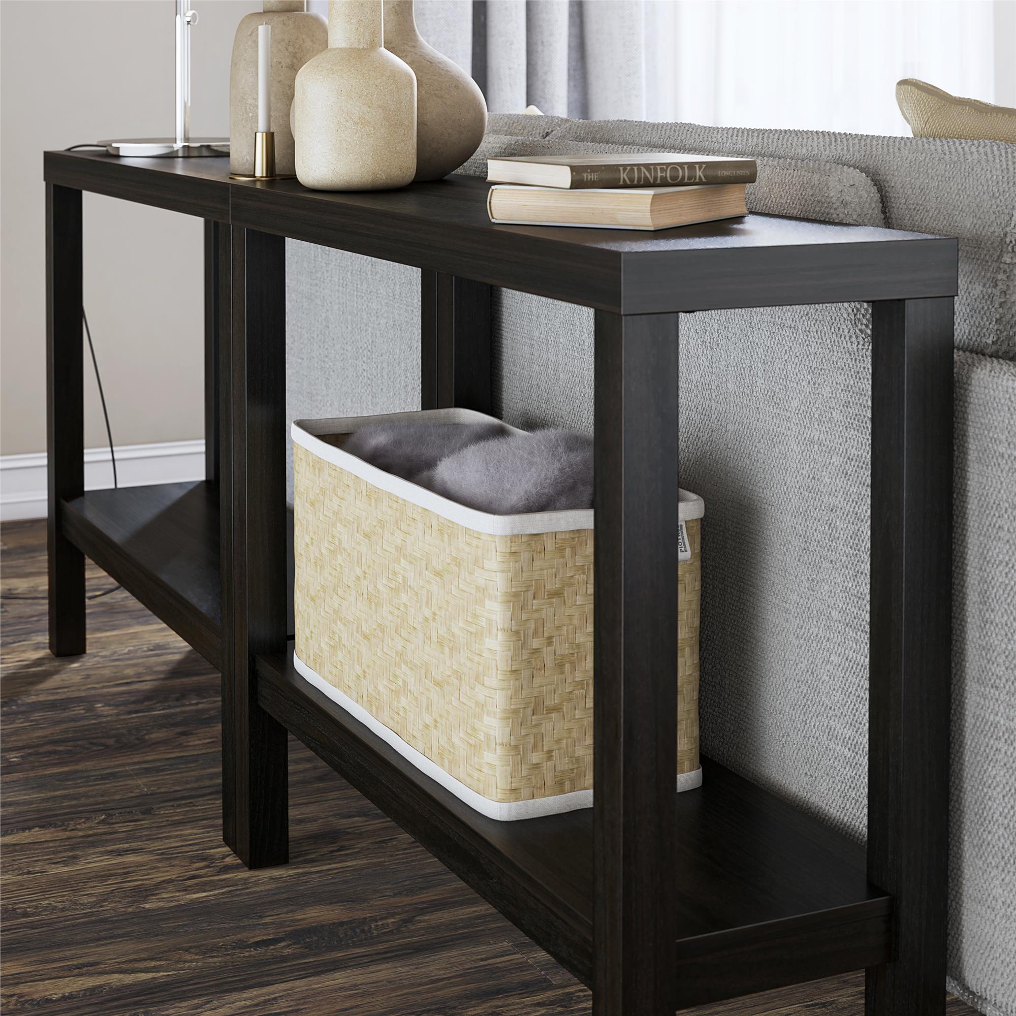 Ameriwood Home Parsons Wrap-Around Sofa Accent Tables Bundle - Set of Two - Espresso