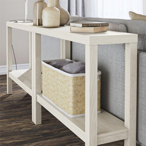 Ameriwood Home Parsons Wrap-Around Sofa Accent Tables Bundle - Set of Two - White Oak