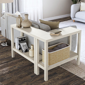 Ameriwood Home Parsons Wrap-Around Sofa Accent Tables Bundle - Set of Two - White Oak