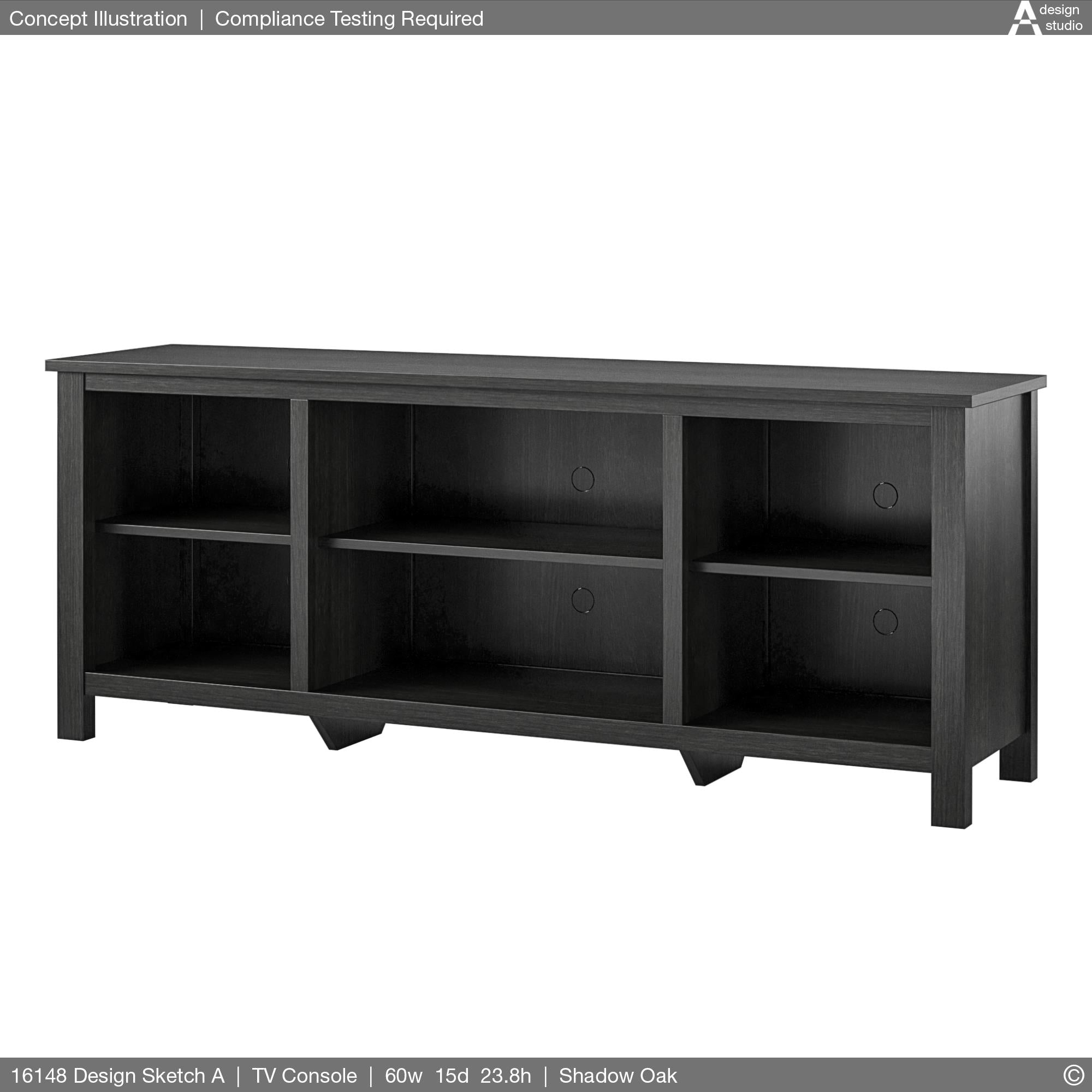 Ameriwood Home Farmington Easy Assembly 60" TV Stand - Black Oak