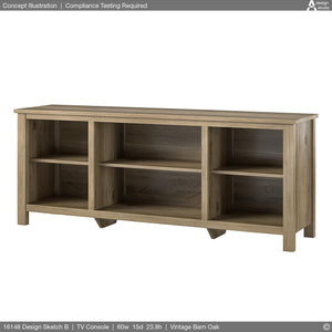 Ameriwood Home Farmington Easy Assembly 60" TV Stand - Rustic Oak