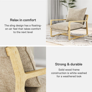 DHP Mira Accent Chair - Ivory - 1-Seater