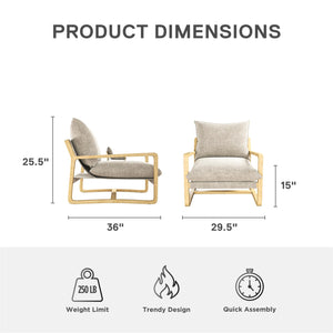 DHP Mira Accent Chair - Ivory - 1-Seater