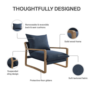 DHP Mira Accent Chair - Navy - 1-Seater