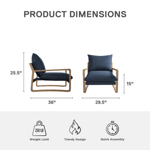 DHP Mira Accent Chair - Navy - 1-Seater