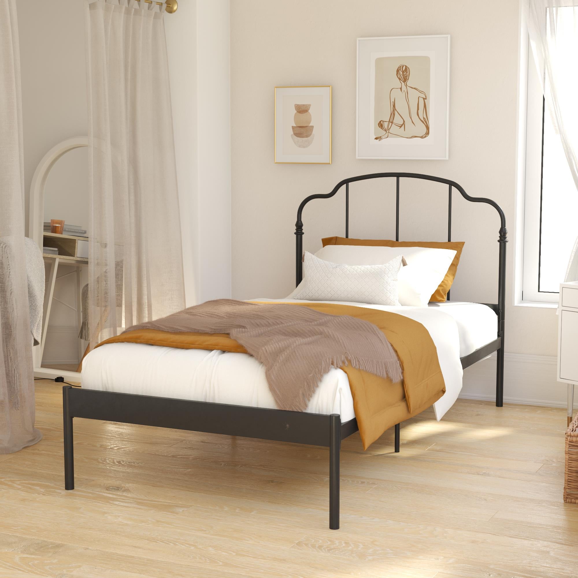 RealRooms Camie Metal Bed - Black - Twin