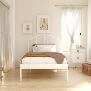 RealRooms Camie Metal Bed - White - Twin