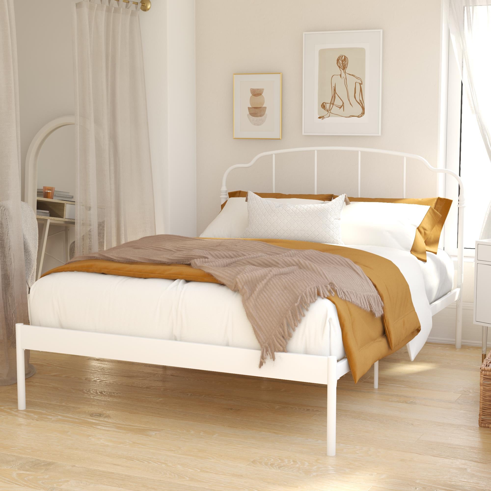 RealRooms Camie Metal Bed - White - Full