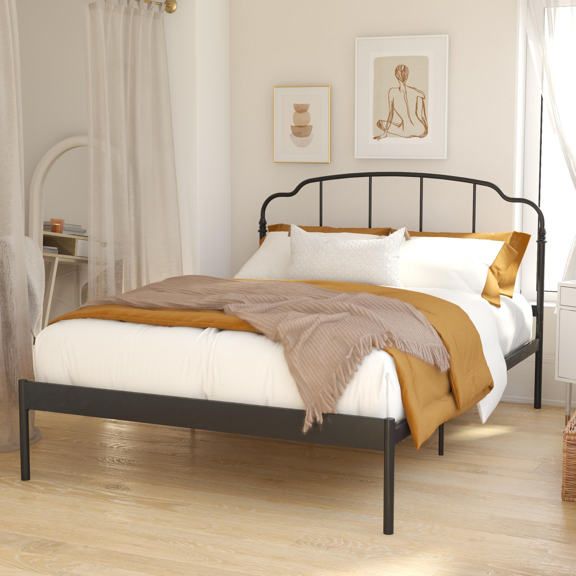 RealRooms Camie Metal Bed - Black - Queen