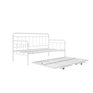 DHP Locky Metal Daybed with Pop Up Trundle - White - Twin-Over-Twin