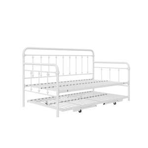 DHP Locky Metal Daybed with Pop Up Trundle - White - Twin-Over-Twin